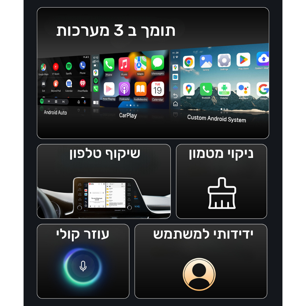 AI boxs קארפלי אנדרואיד אלחוטי