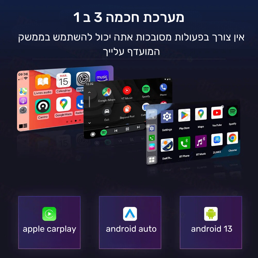 AI boxs קארפלי אנדרואיד אלחוטי